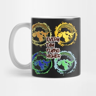 Colorful Pop Art Dirt Bike Motocross Everyday Flying Higher Mug